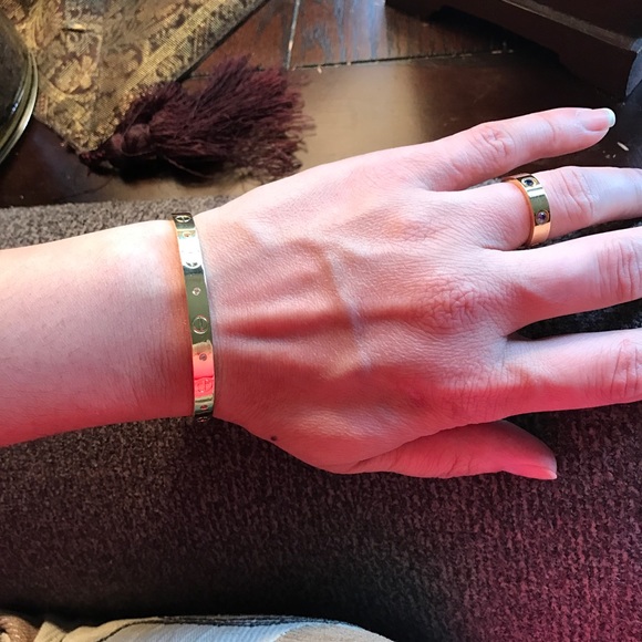 Beautiful set bangle & ring/multi color crystals - Picture 3 of 8